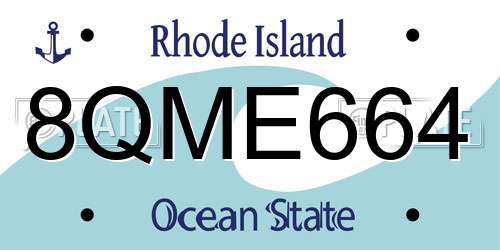 8QME664 Rhode Island License Plate