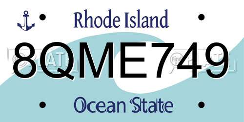 8QME749 Rhode Island License Plate