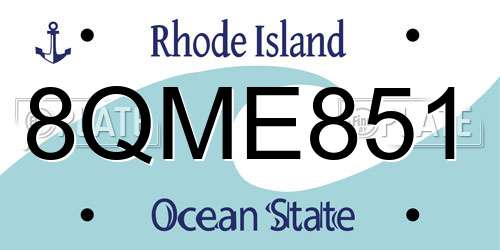 8QME851 Rhode Island License Plate