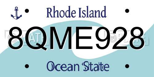 8QME928 Rhode Island License Plate