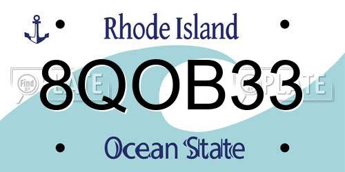 8QOB33 Rhode Island License Plate