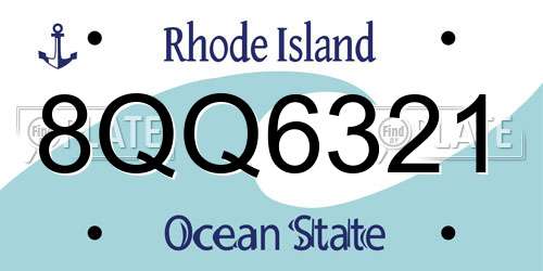 8QQ6321 Rhode Island License Plate