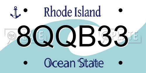 8QQB33 Rhode Island License Plate
