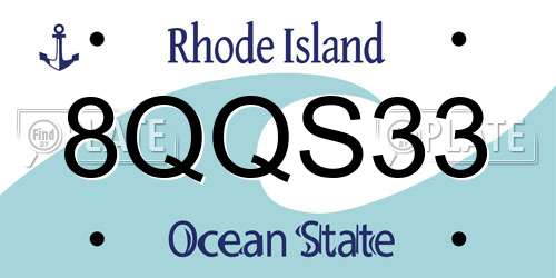 8QQS33 Rhode Island License Plate