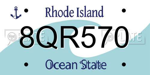 8QR570 Rhode Island License Plate