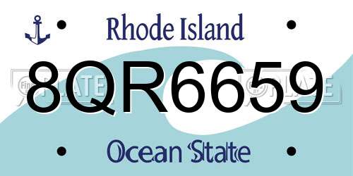 8QR6659 Rhode Island License Plate