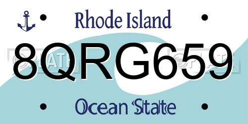 8QRG659 Rhode Island License Plate