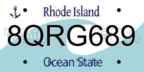 8QRG689 Rhode Island License Plate