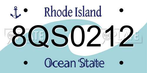 8QS0212 Rhode Island License Plate