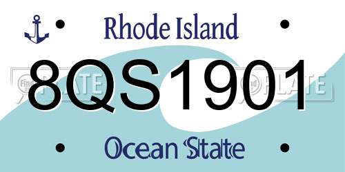 8QS1901 Rhode Island License Plate