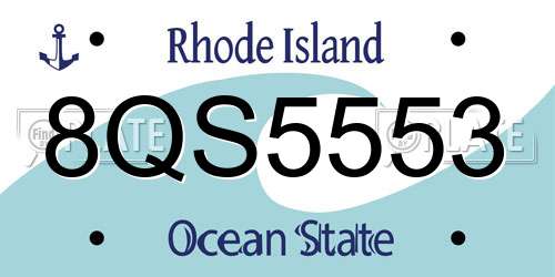 8QS5553 Rhode Island License Plate