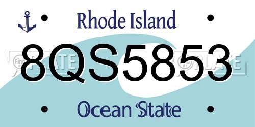 8QS5853 Rhode Island License Plate