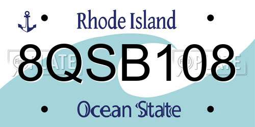8QSB108 Rhode Island License Plate