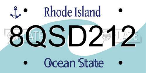 8QSD212 Rhode Island License Plate