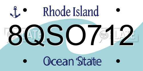 8QSO712 Rhode Island License Plate