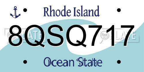 8QSQ717 Rhode Island License Plate