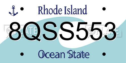8QSS553 Rhode Island License Plate