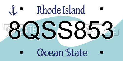 8QSS853 Rhode Island License Plate