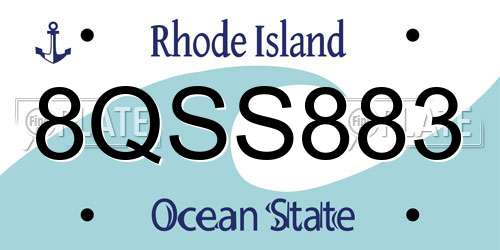 8QSS883 Rhode Island License Plate