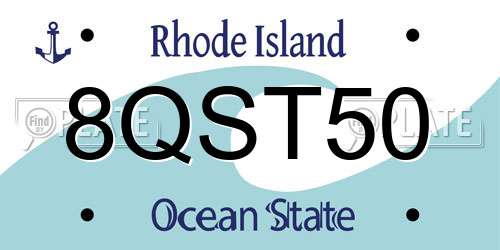8QST50 Rhode Island License Plate