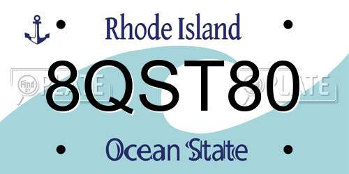 8QST80 Rhode Island License Plate