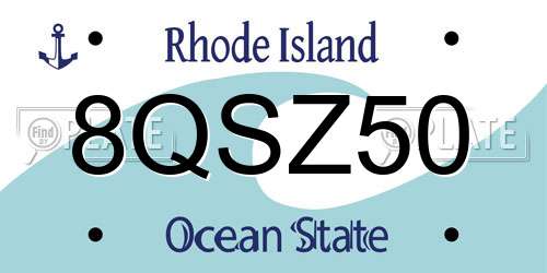 8QSZ50 Rhode Island License Plate