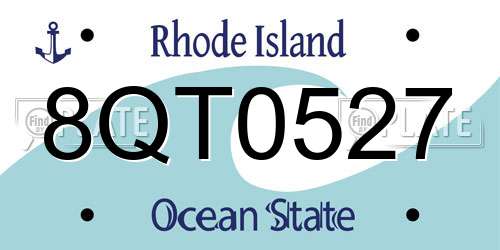 8QT0527 Rhode Island License Plate