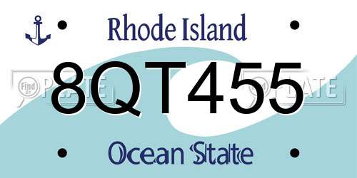 8QT455 Rhode Island License Plate
