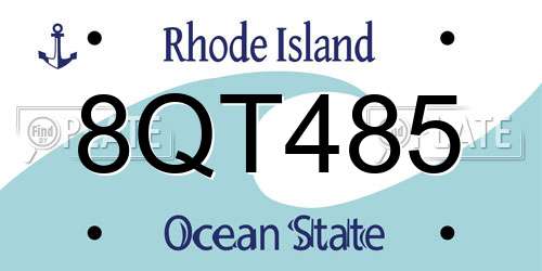 8QT485 Rhode Island License Plate