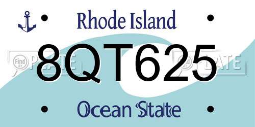 8QT625 Rhode Island License Plate