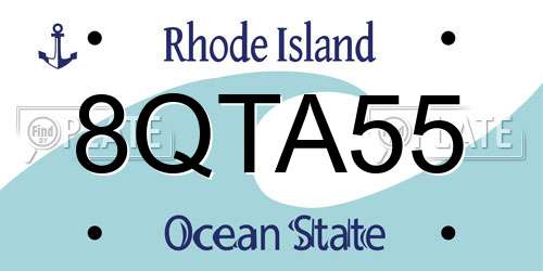 8QTA55 Rhode Island License Plate
