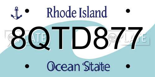 8QTD877 Rhode Island License Plate
