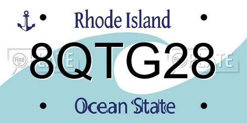 8QTG28 Rhode Island License Plate