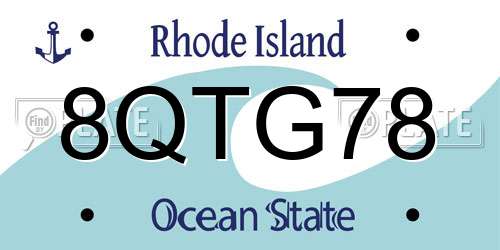 8QTG78 Rhode Island License Plate