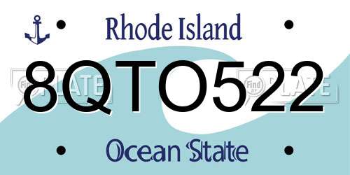 8QTO522 Rhode Island License Plate