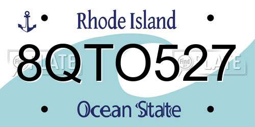8QTO527 Rhode Island License Plate