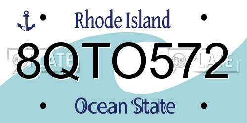 8QTO572 Rhode Island License Plate