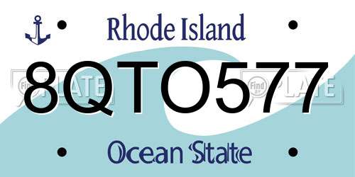 8QTO577 Rhode Island License Plate