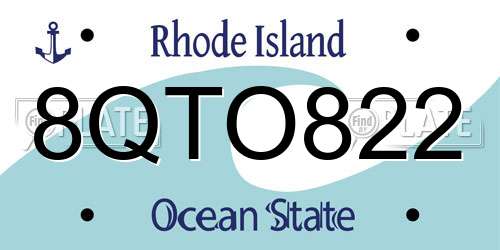 8QTO822 Rhode Island License Plate
