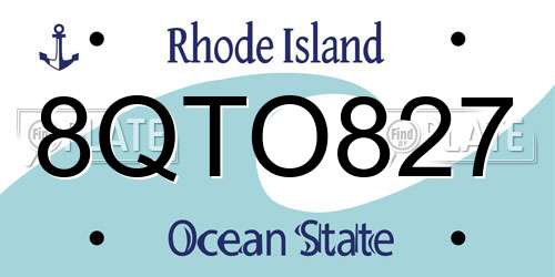 8QTO827 Rhode Island License Plate