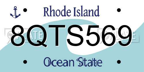 8QTS569 Rhode Island License Plate