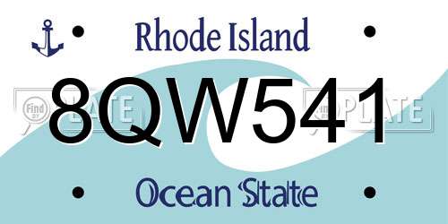 8QW541 Rhode Island License Plate