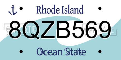 8QZB569 Rhode Island License Plate