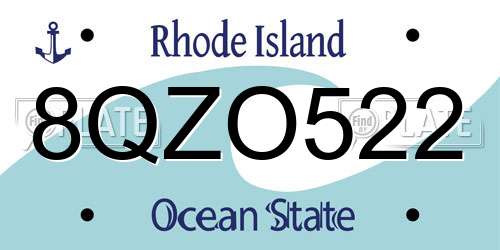 8QZO522 Rhode Island License Plate