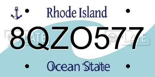 8QZO577 Rhode Island License Plate