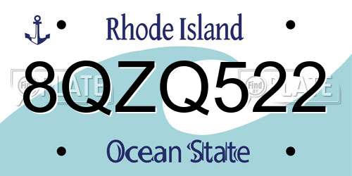 8QZQ522 Rhode Island License Plate