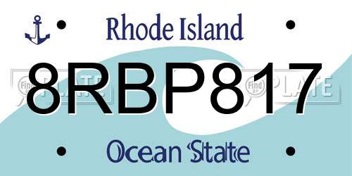 8RBP817 Rhode Island License Plate