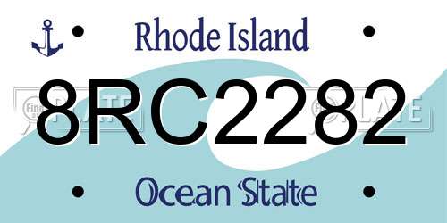 8RC2282 Rhode Island License Plate
