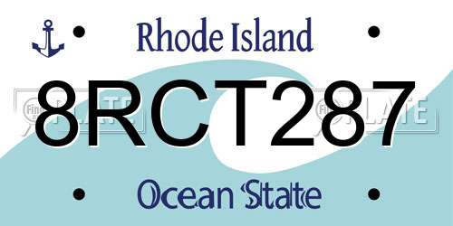 8RCT287 Rhode Island License Plate