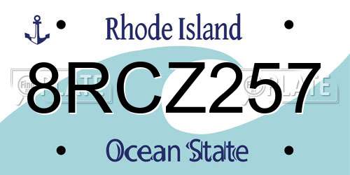 8RCZ257 Rhode Island License Plate